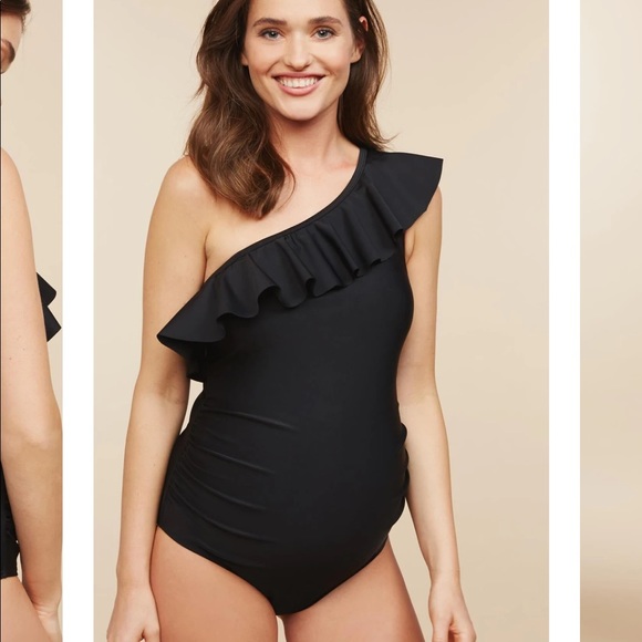 Motherhood Maternity Swimsuit Black Small - Picture 1 of 4